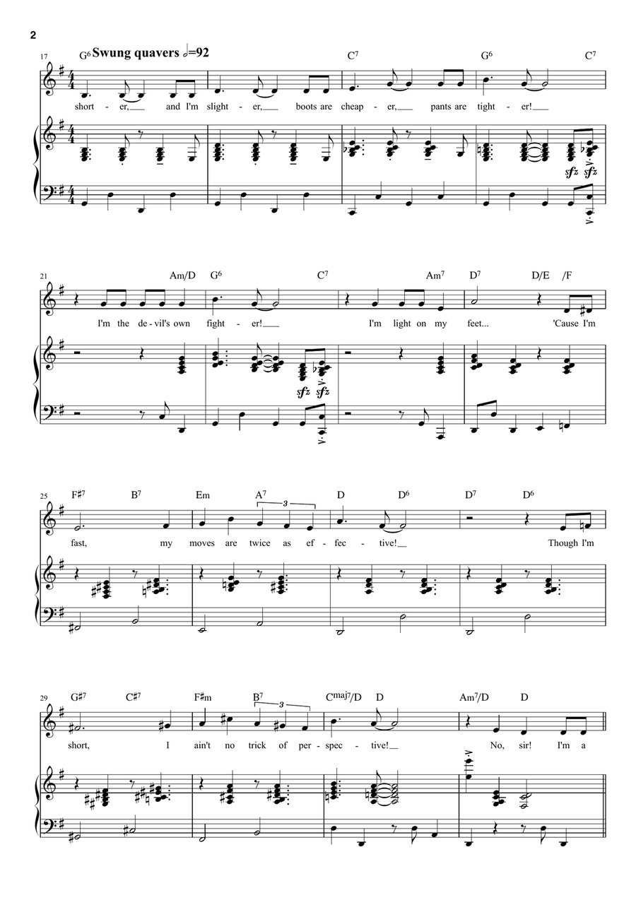 Billy's Song Piano, Vocal scores gallery preview page 2
