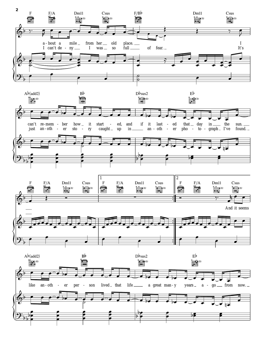 Photograph Photograph Piano, Vocal, Guitar scores gallery preview page 2