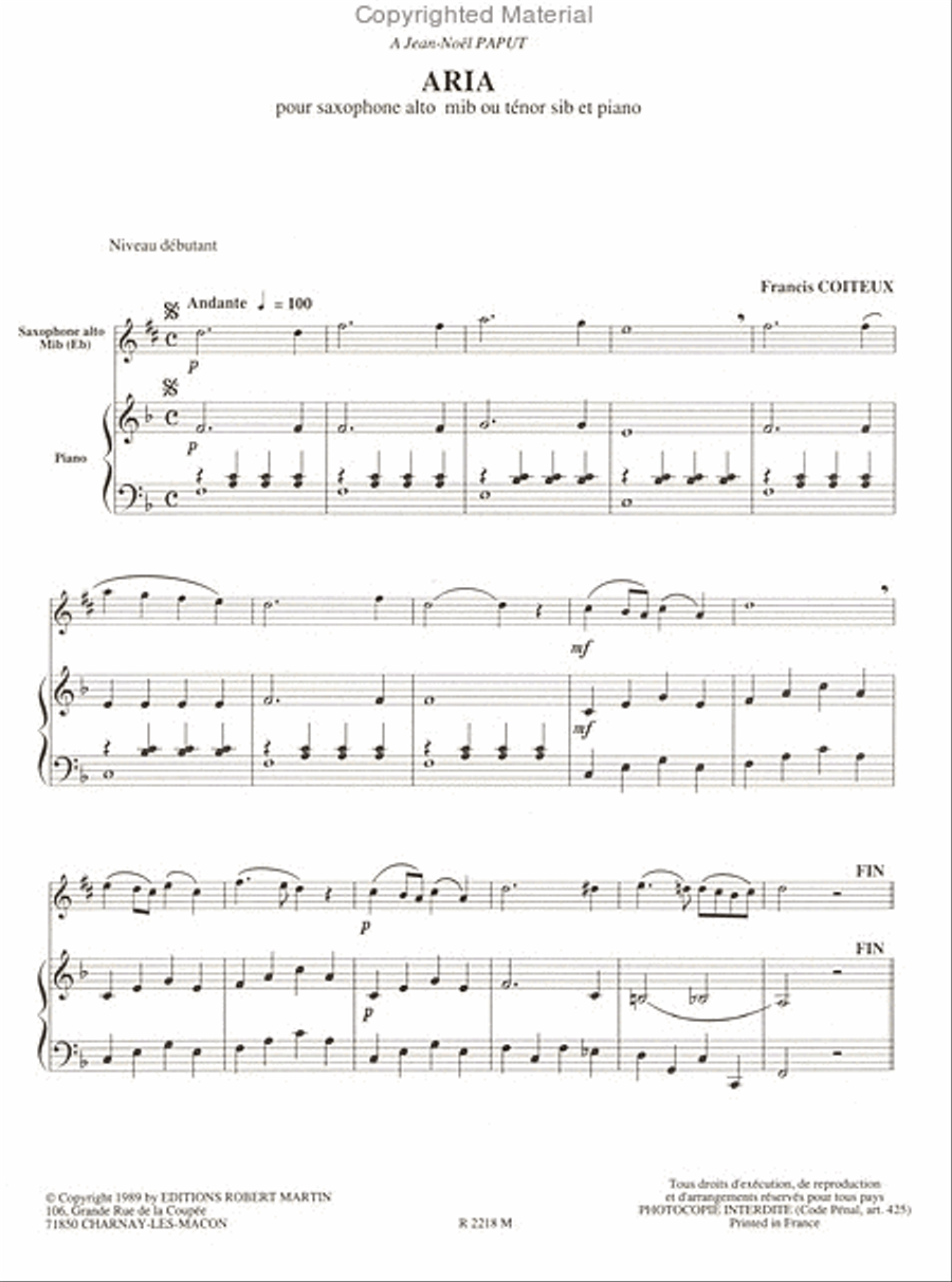 Aria Aria Piano Accompaniment scores gallery preview page 2