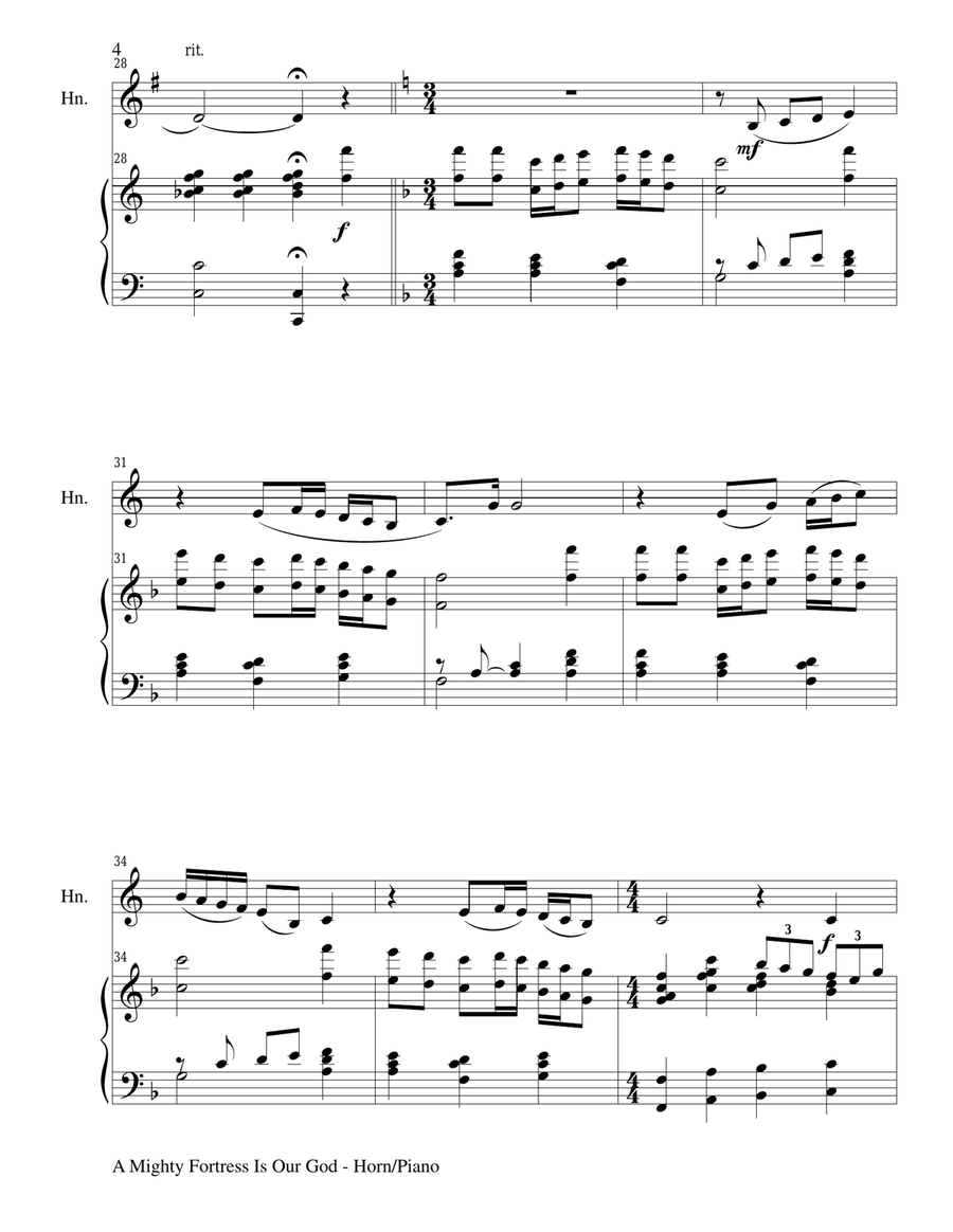 MAJESTIC HYMNS, SET II (Duets for Horn in F & Piano) Brass Duet scores gallery preview page 6