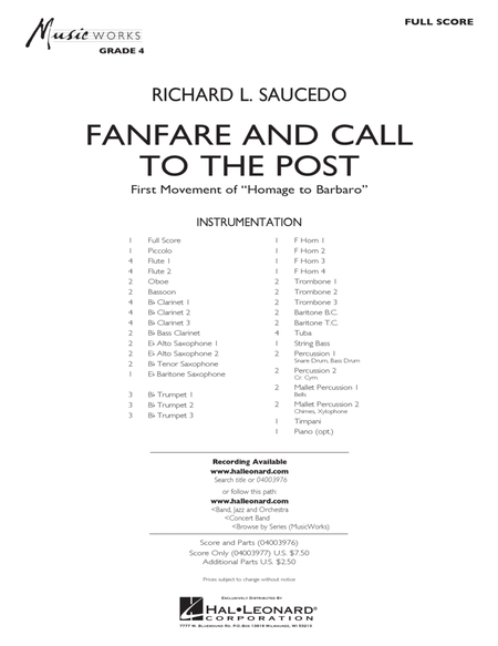 Fanfare and Call to the Post - Conductor Score (Full Score)