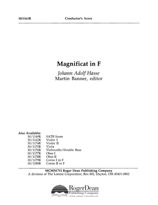 Magnificat in F - Full Score