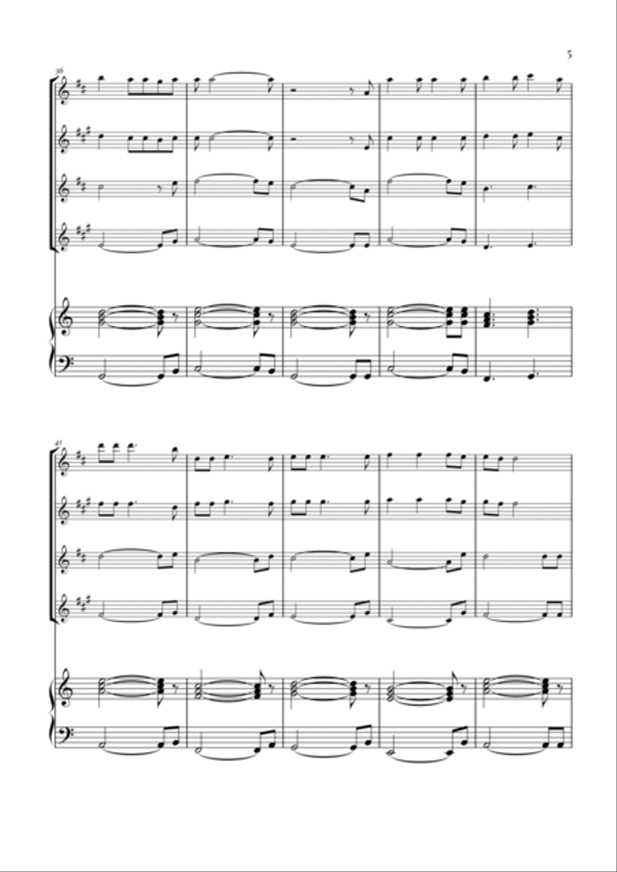 Hallelujah Saxophone Quartet scores gallery preview page 5