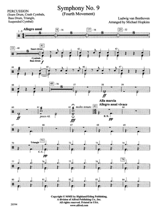 Symphony No. 9 (Fourth Movement): 1st Percussion
