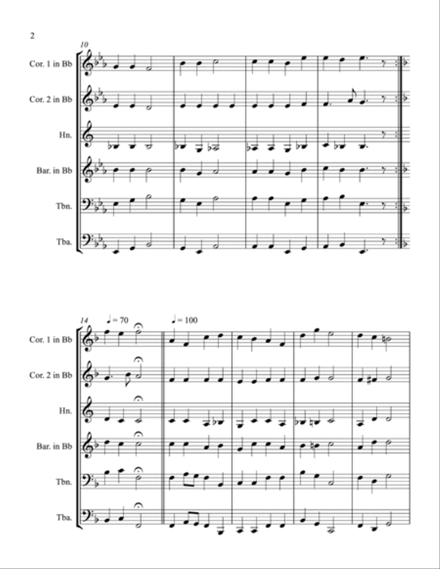 A Moravian Christmas Chorale Brass Ensemble scores gallery preview page 2