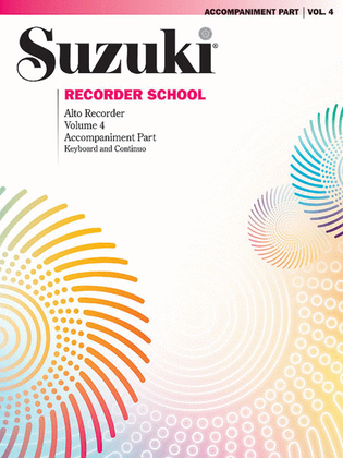 Book cover for Suzuki Recorder School (Alto Recorder), Volume 4