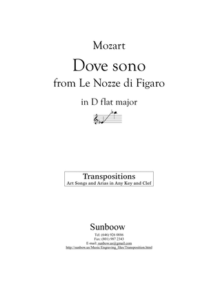Mozart: Dove sono (transposed to D flat Major)