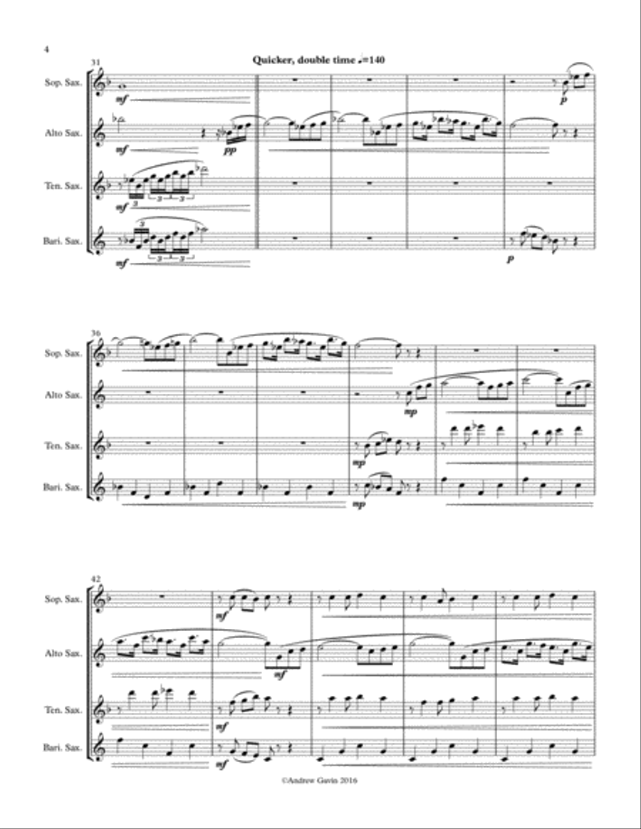 Saxophone Quartet No. 1 Saxophone Quartet scores gallery preview page 4