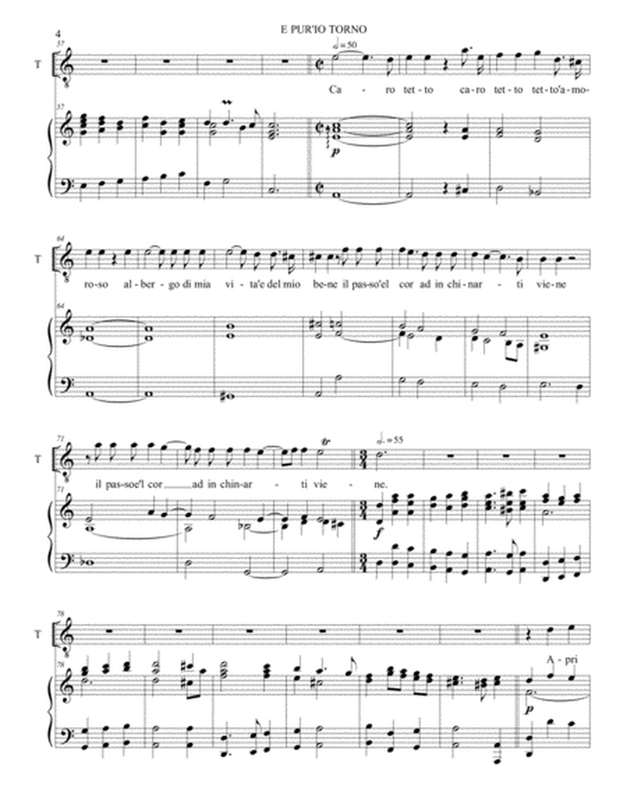 E PUR'IO TORNO - From "L'Incoronazione di Poppea" - C. Monteverdi - Arr. for Contra-Tenor and Piano (in C major) image number null