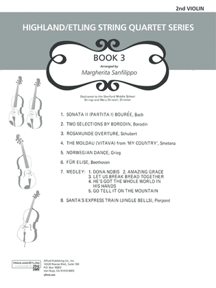 Book cover for Highland/Etling Violin Quartet Series: Set 3: 2nd Violin