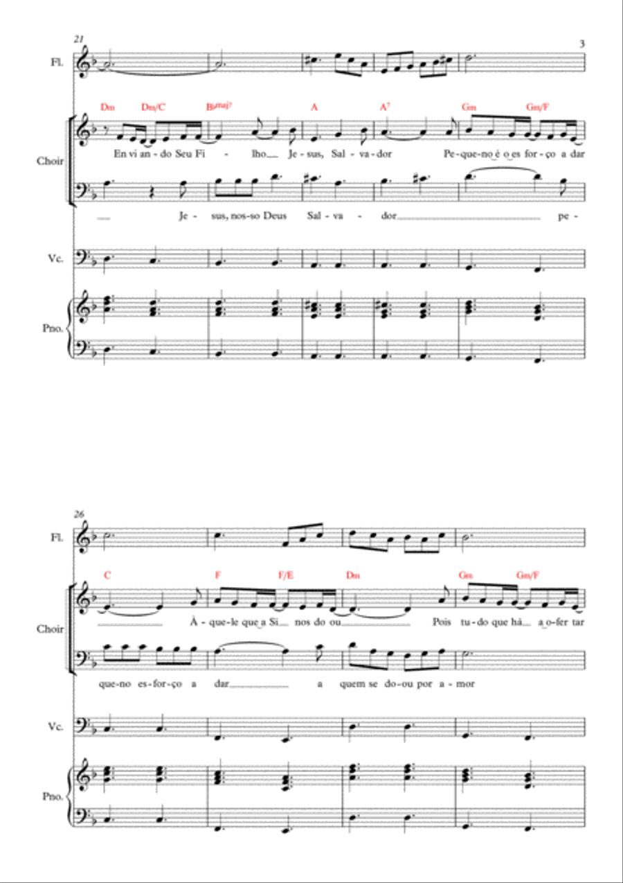 Não existe distância Piano scores gallery preview page 3