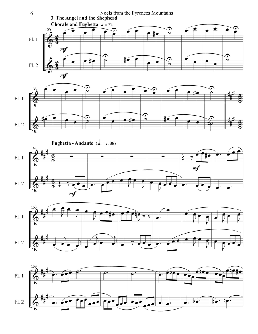 Noels from the Pyrenees Mountains - flute duet Flute Duet scores gallery preview page 6