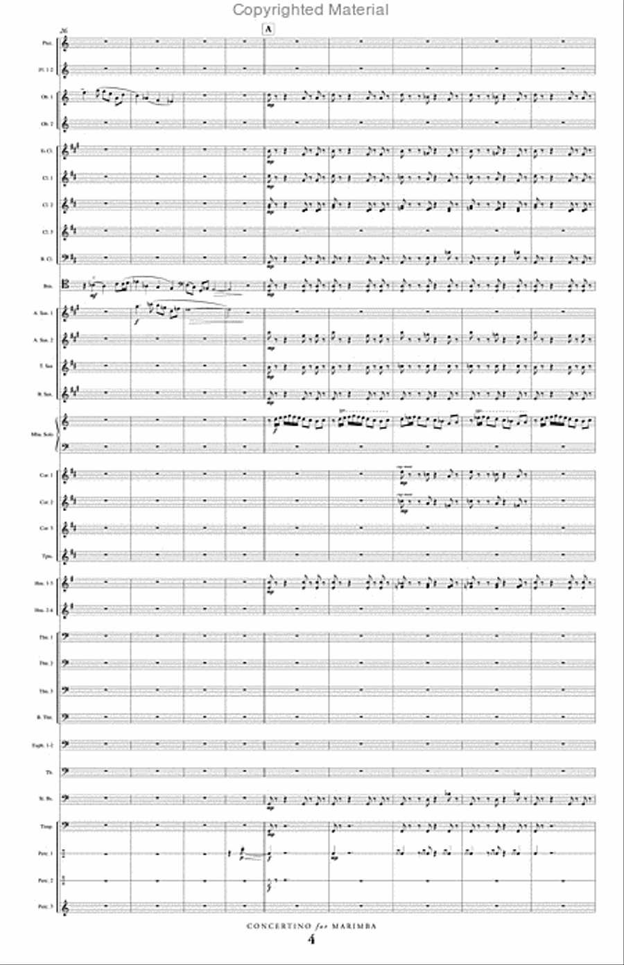 Concertino for Marimba and Wind Ensemble Concert Band scores gallery preview page 5