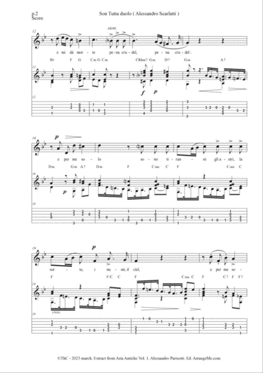 Son tutta duolo ( Extract from Aria Antiche Vol.1) Acoustic Guitar scores gallery preview page 2