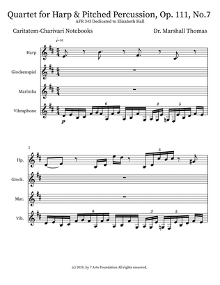 Quartet for Harp & Pitched Percussion, Op. 111, No.7