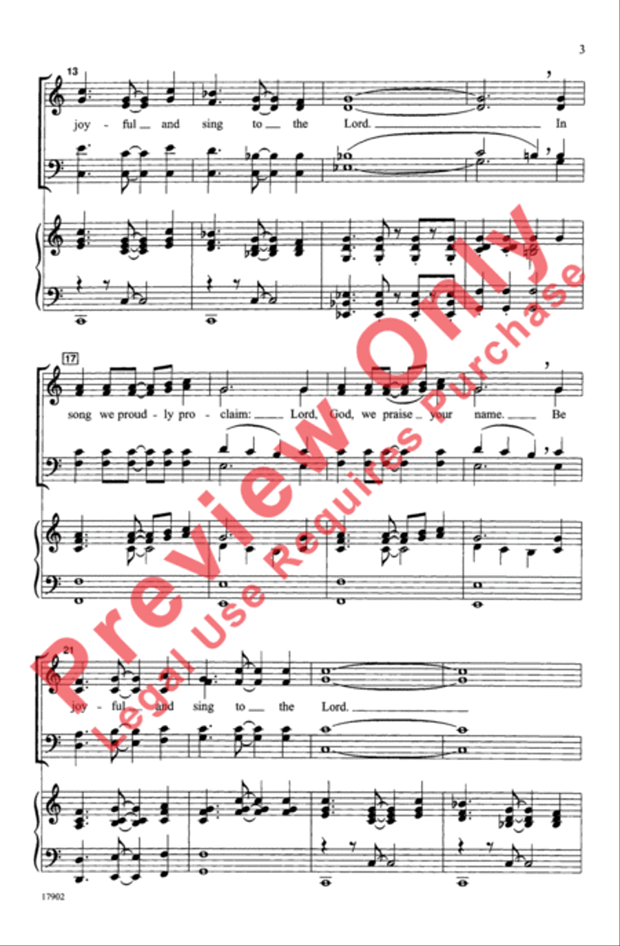 Be Joyful and Sing to the Lord 4-Part scores gallery preview page 3