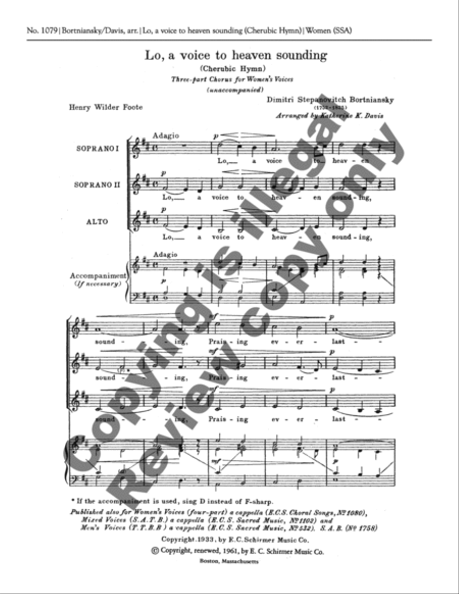 Lo, a Voice from Heaven Sounding (Cherubic Hymn) SSA scores gallery preview page 5