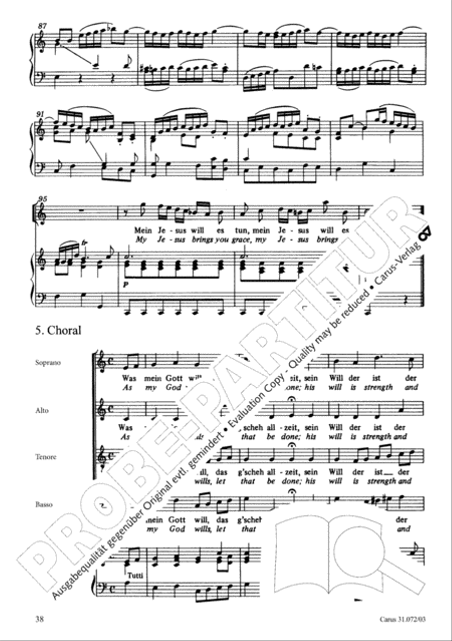 All cantate be by God's commandment (Alles nur nach Gottes Willen) 4-Part scores gallery preview page 39