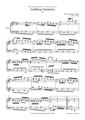 2nd Variation from Goldberg Variations - with written out ornamentation - Piano