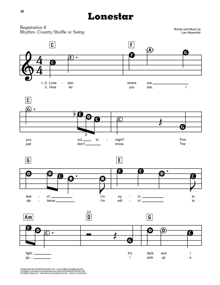 Lonestar Electronic Keyboard scores gallery preview page 1
