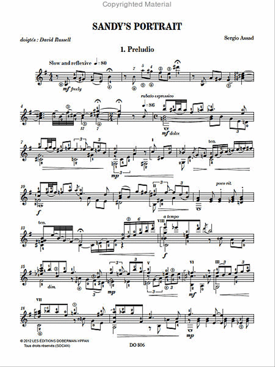 Sandy’s Portrait Sandy’s Portrait Classical Guitar scores gallery preview page 2