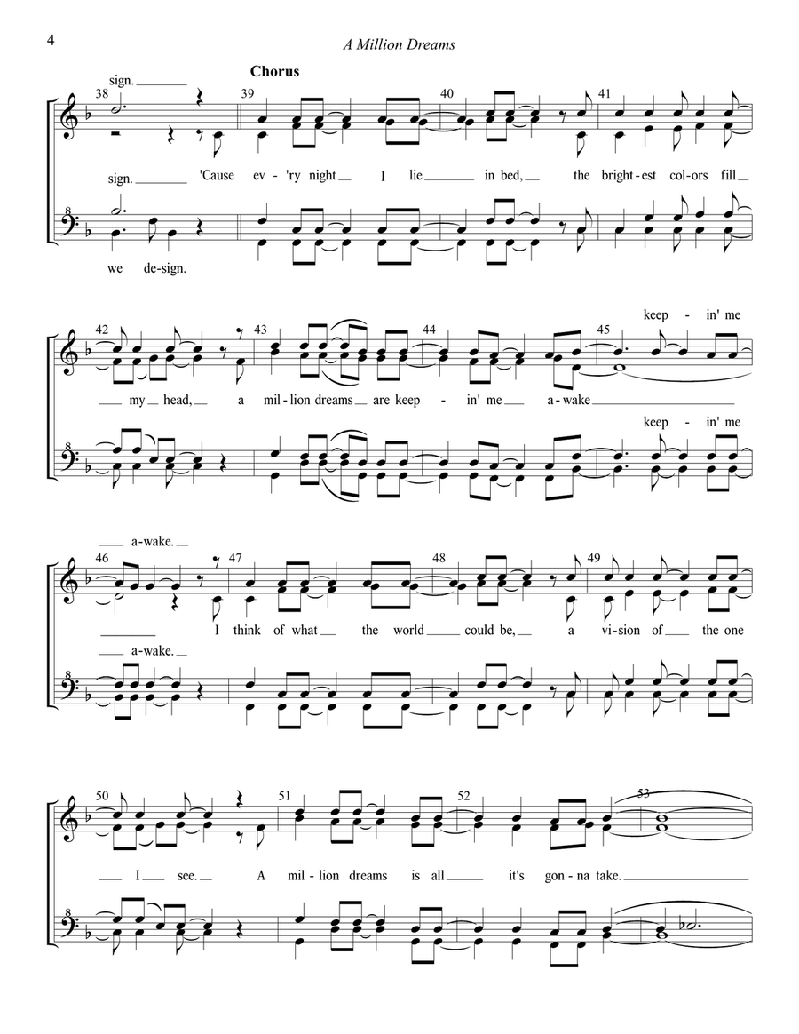 A Million Dreams 4-Part scores gallery preview page 4