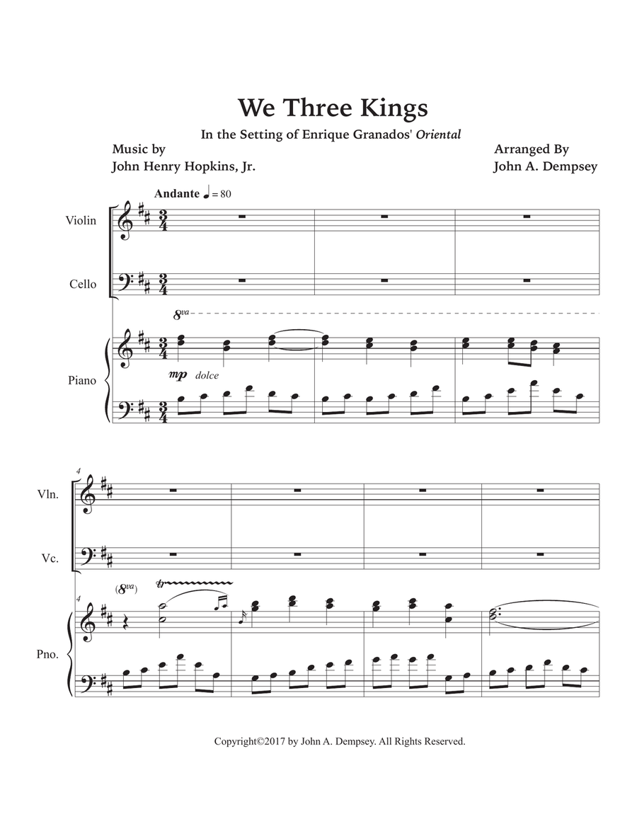 We Three Kings (Piano Trio): Violin, Cello and Piano Piano Trio scores gallery preview page 5
