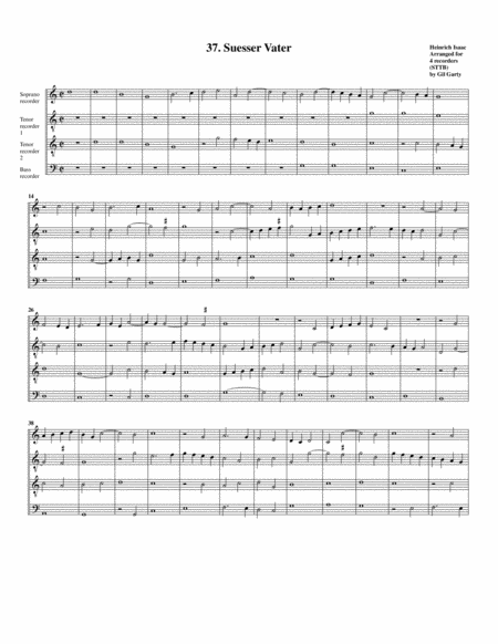 37. Suesser Vater (arrangement for 4 recorders)