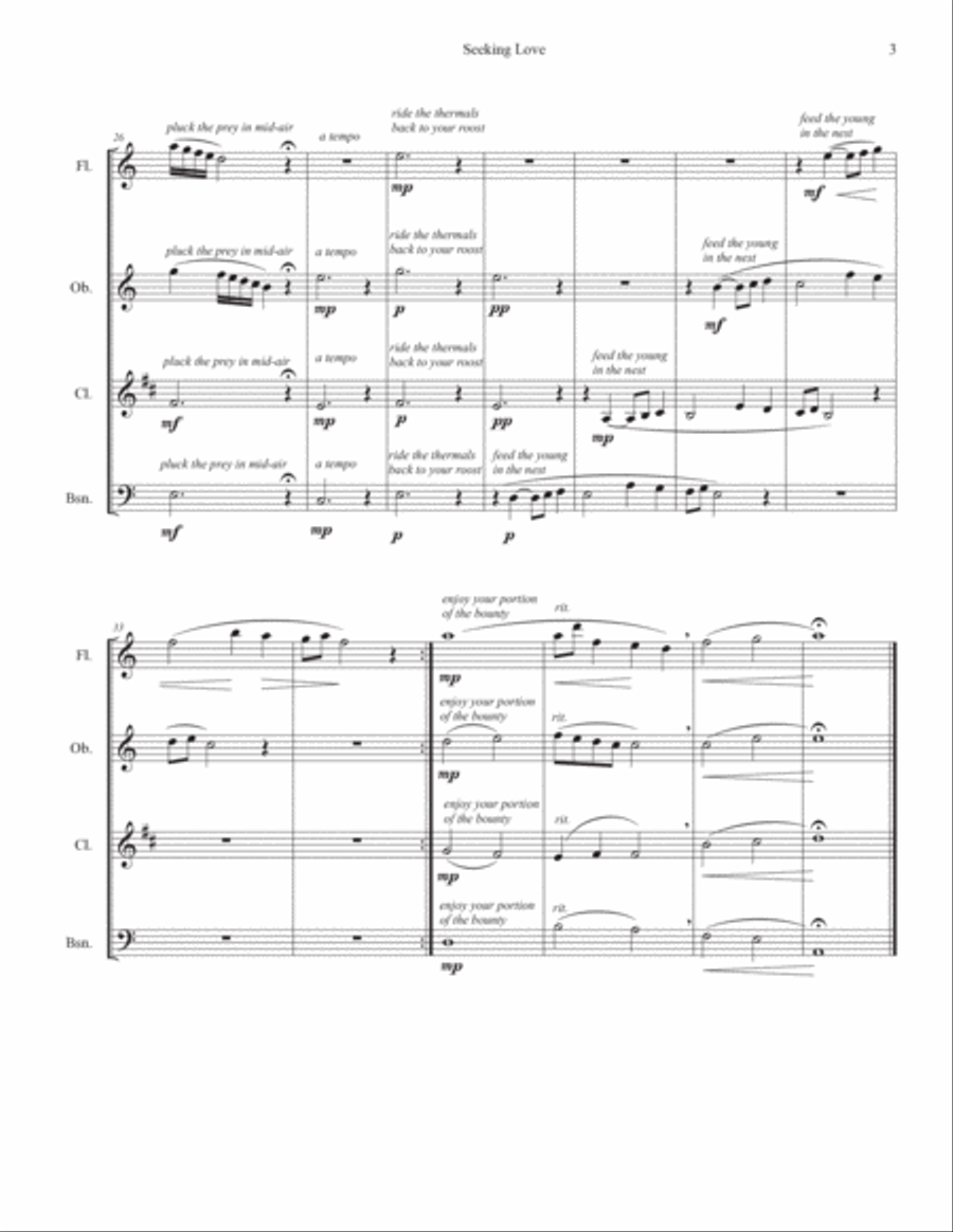 Seeking Love Woodwind Quartet scores gallery preview page 3