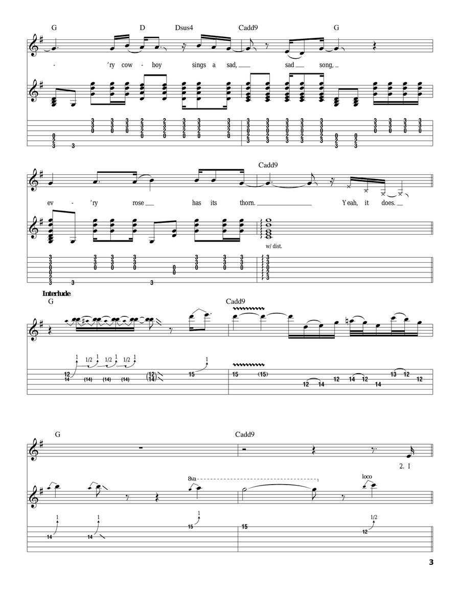 Every Rose Has Its Thorn Acoustic Guitar scores gallery preview page 3