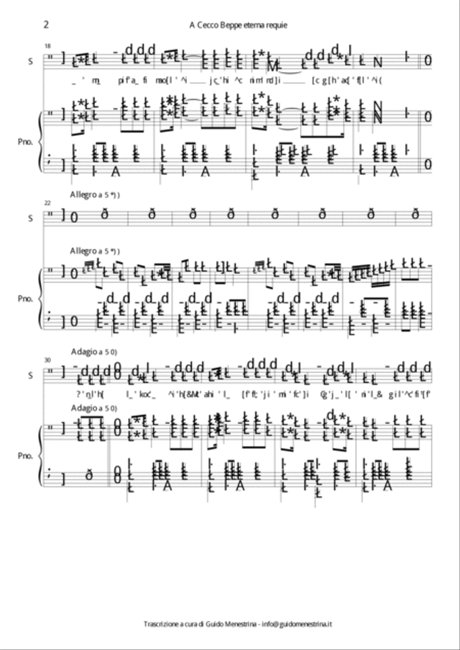 Emilio Cianfoni - A Cecco Beppo (1915) Voice scores gallery preview page 2