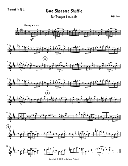 Good Shepherd Shuffle for Trumpet Ensemble by Eddie Lewis image number null