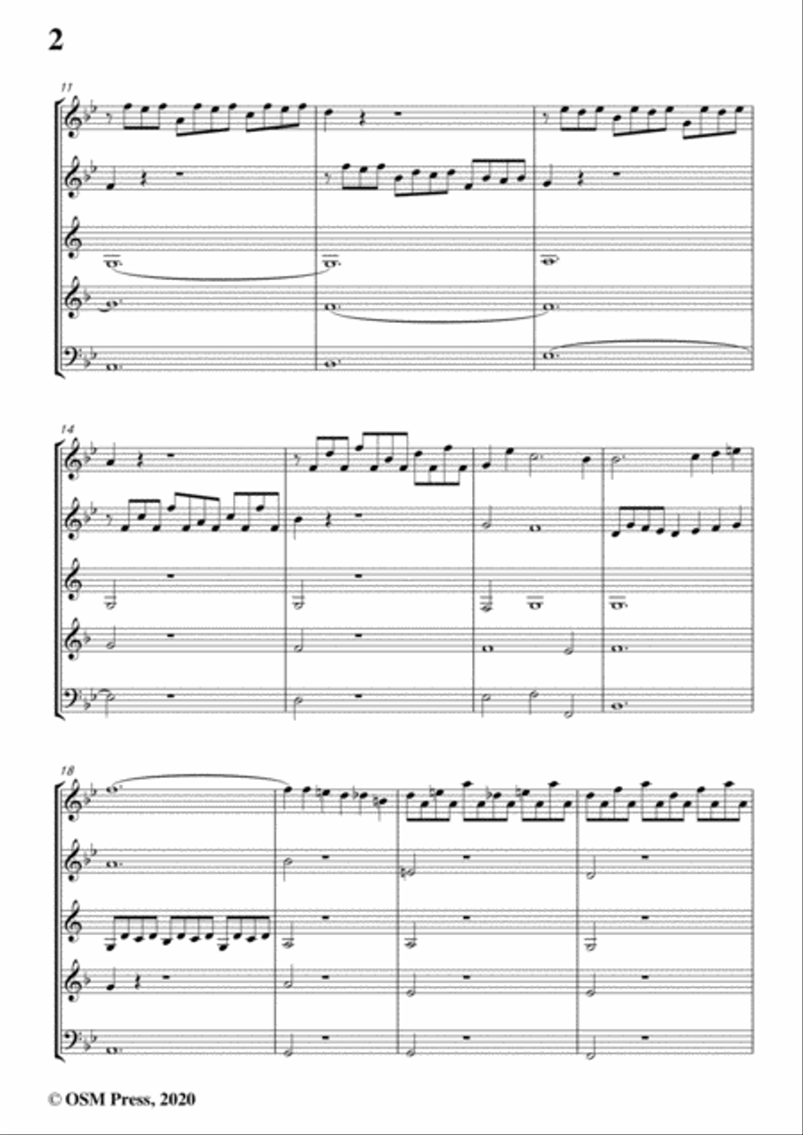 Bach,J.S.-Prelude and Fugue in g minor,BWV 558,for Wind Quintet Woodwind Quintet scores gallery preview page 4