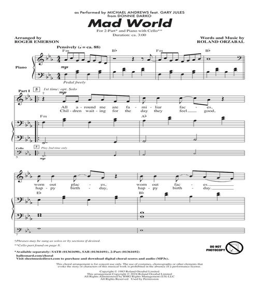 Mad World Mad World 2-Part scores gallery preview page 3