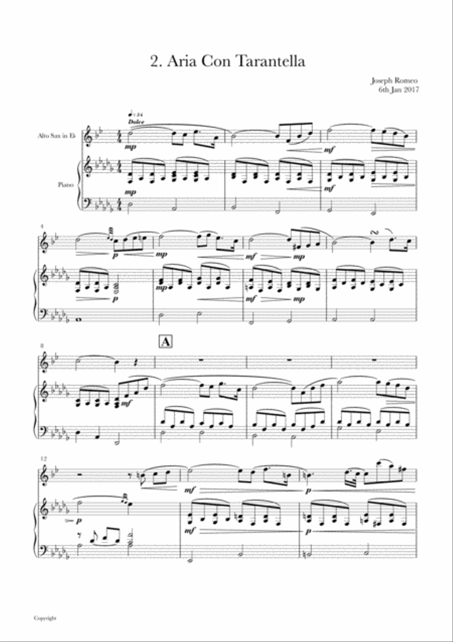 Sonatina for Alto Saxophone and Piano Alto Saxophone scores gallery preview page 5