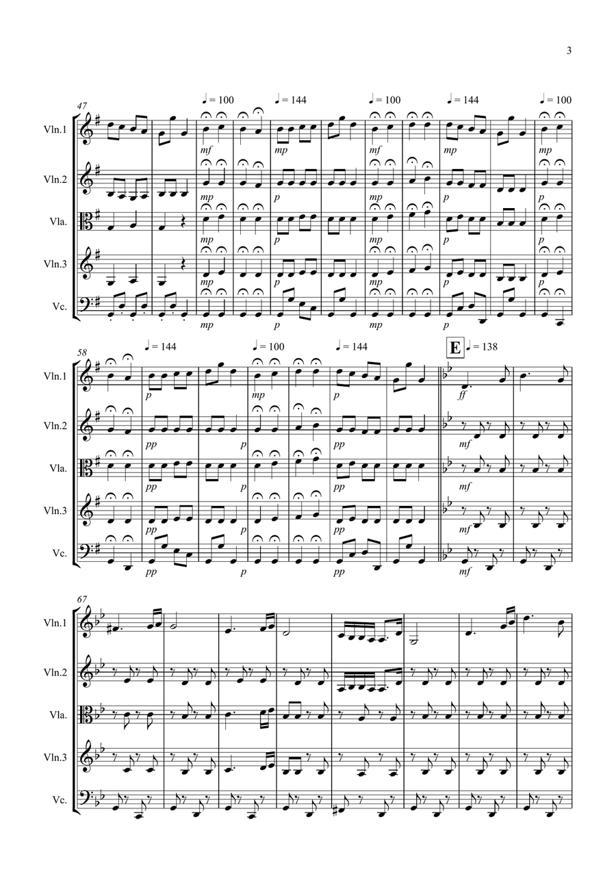 Hungarian Dance No.5 for String Quartet String Quartet scores gallery preview page 3