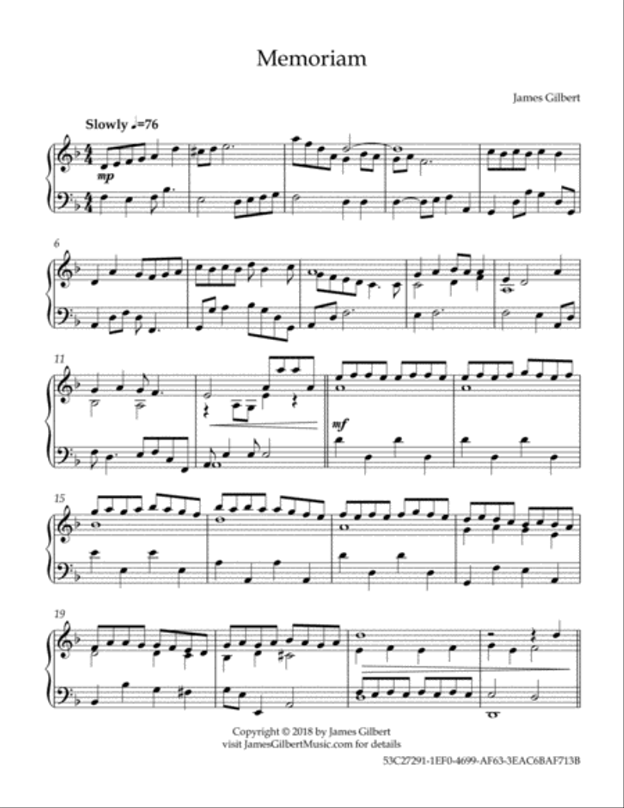 Memoriam Memoriam Piano Solo scores gallery preview page 2