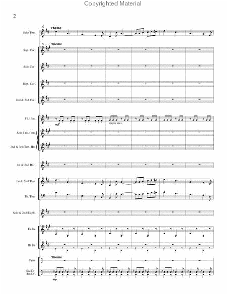 Seventy-Six Trombones (trombone and brass band) Brass Band scores gallery preview page 3