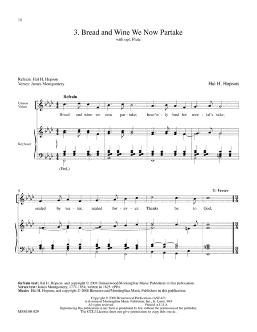 Bread and Wine We Now Partake 4-Part scores gallery preview page 1