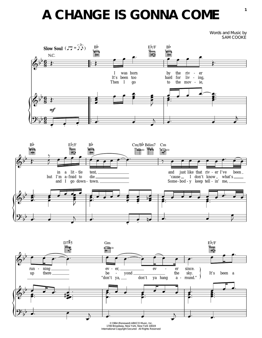 A Change Is Gonna Come Acoustic Guitar scores gallery preview page 1