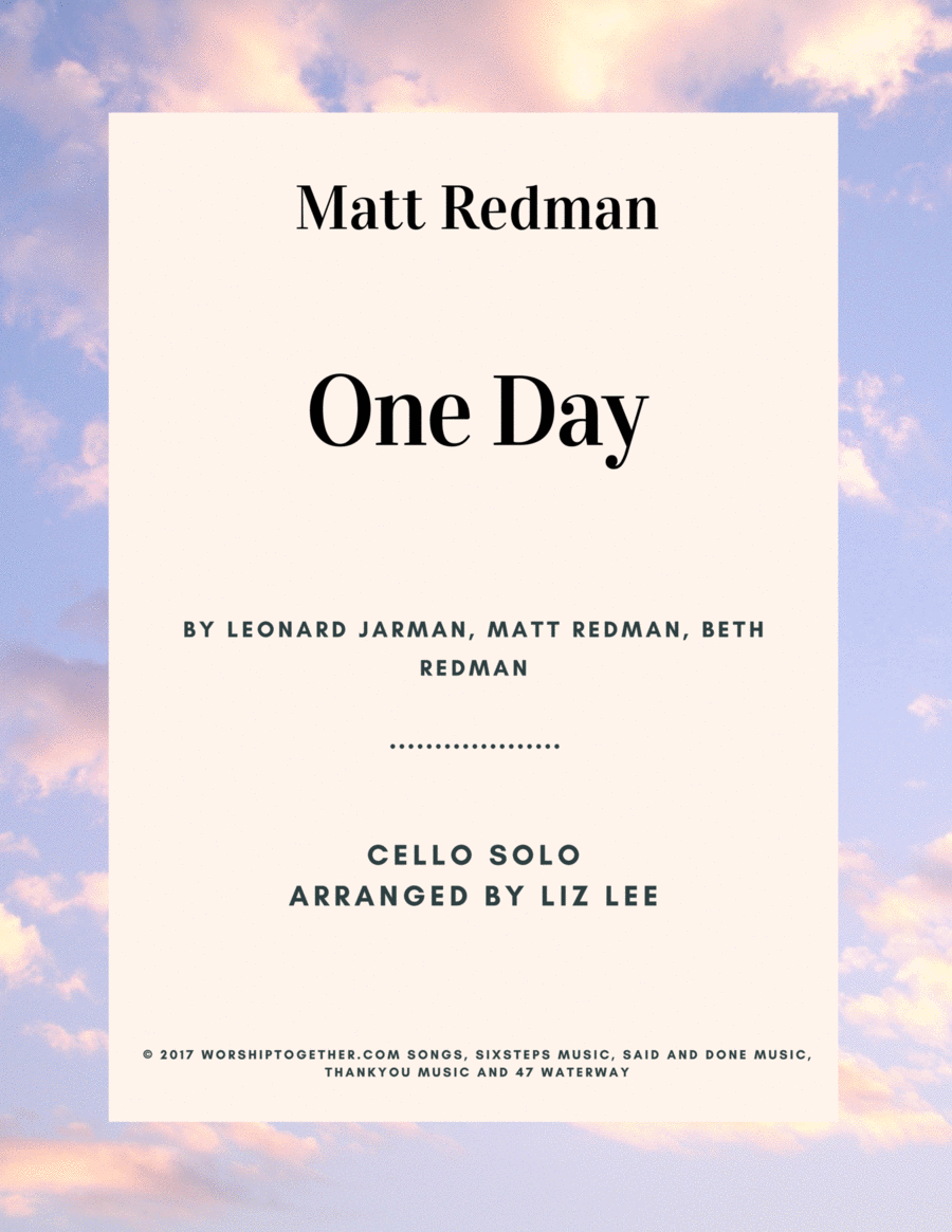 One Day (when We All Get To Heaven) Cello Solo scores gallery preview page 1