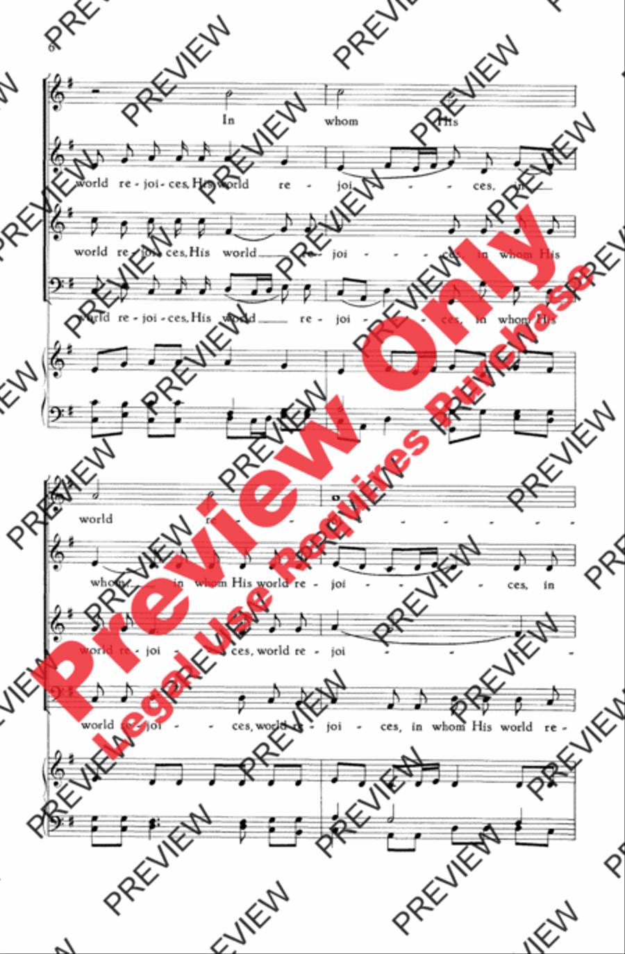 Now Thank We All Our God 4-Part scores gallery preview page 6