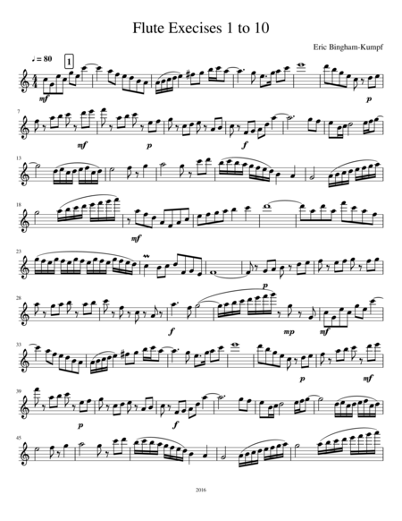 Flute Exercises 1 to 10