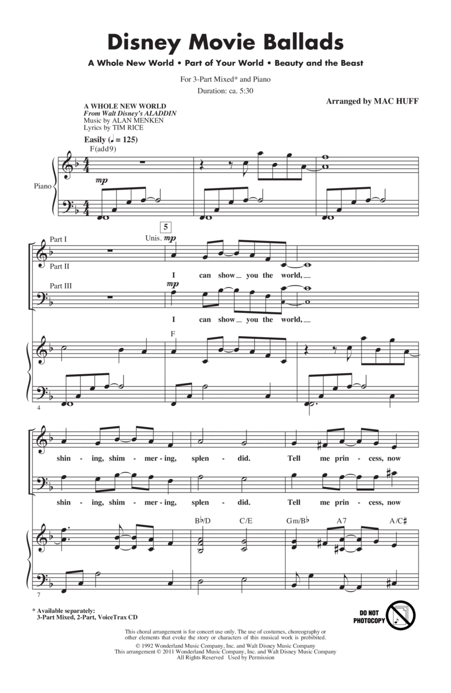 Disney Movie Ballads (Medley) (arr. Mac Huff)