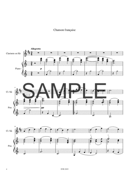Ravel - Chants Populaires (Clarinet and Piano) image number null
