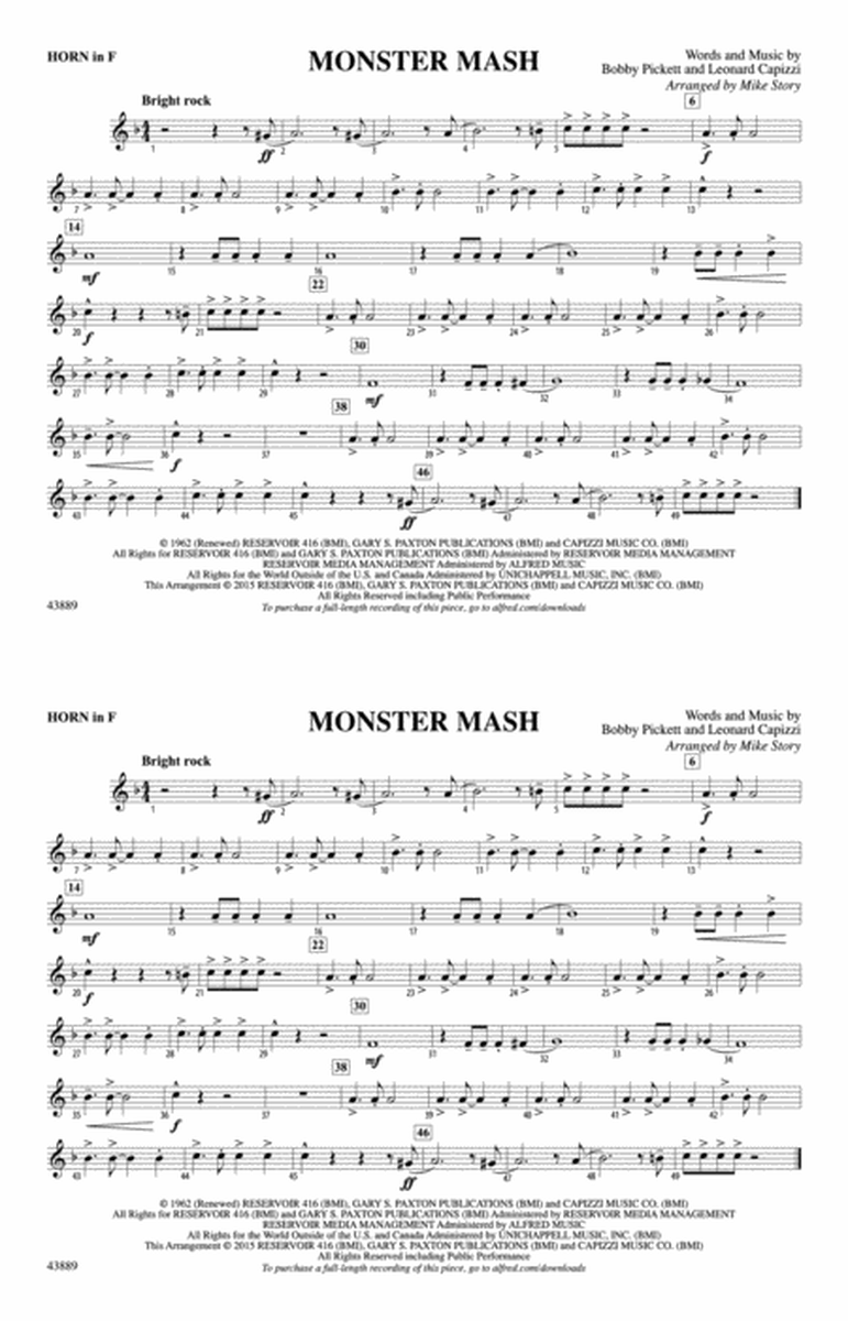 Monster Mash: 1st F Horn