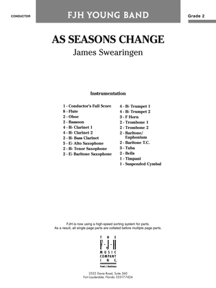 As Seasons Change: Score