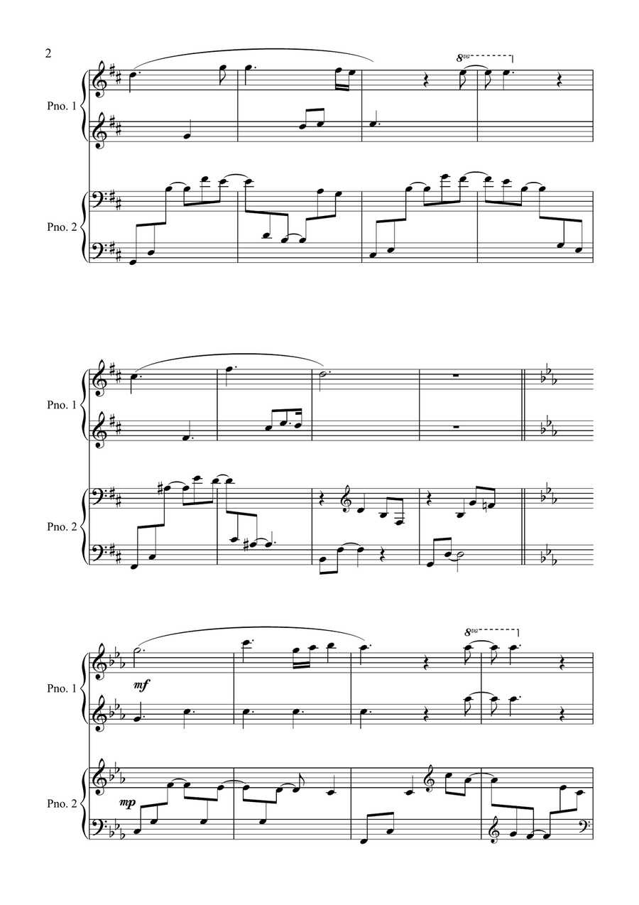 Le Vent, Le Cri 1 Piano, 4-Hands scores gallery preview page 2