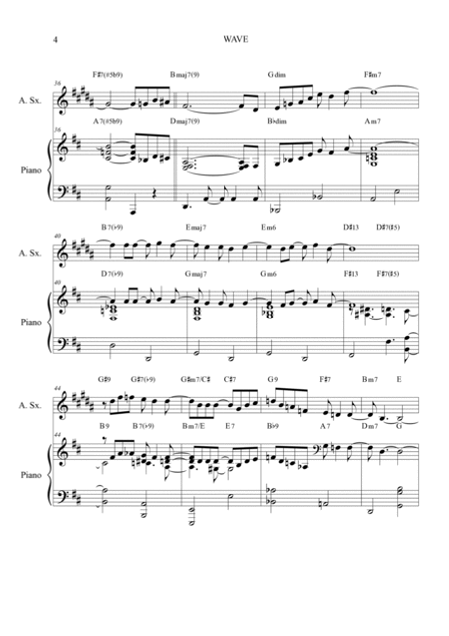 Wave Wave Alto Saxophone scores gallery preview page 4