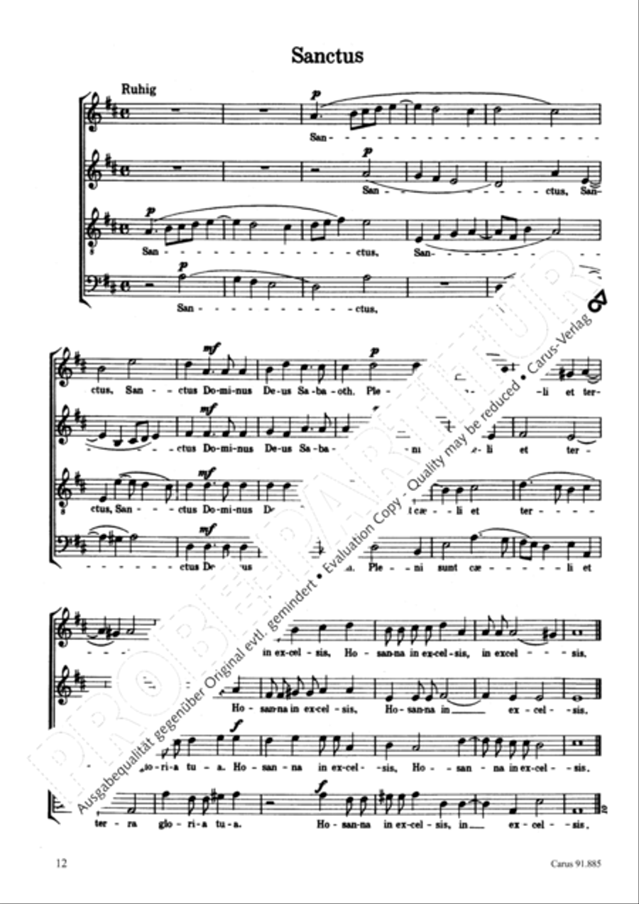 Missa brevis in D minor Missa brevis in D minor 4-Part scores gallery preview page 13